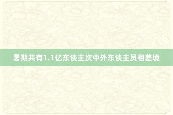 暑期共有1.1亿东谈主次中外东谈主员相差境