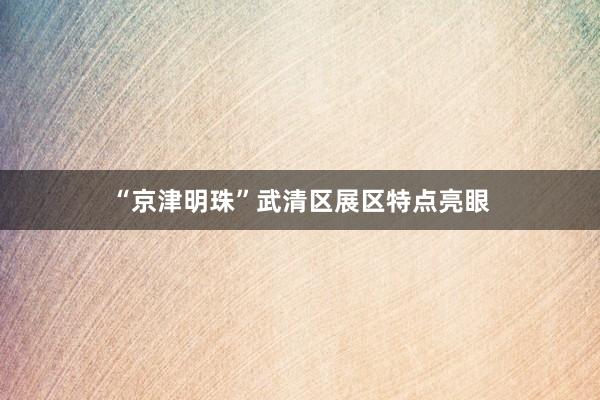 “京津明珠”武清区展区特点亮眼