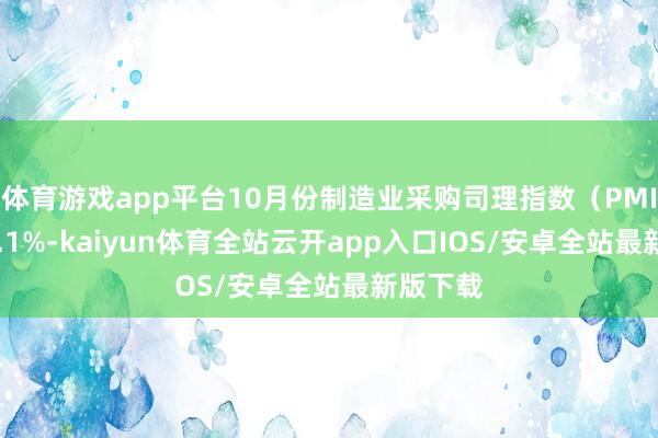 体育游戏app平台10月份制造业采购司理指数（PMI）为50.1%-kaiyun体育全站云开app入口IOS/安卓全站最新版下载