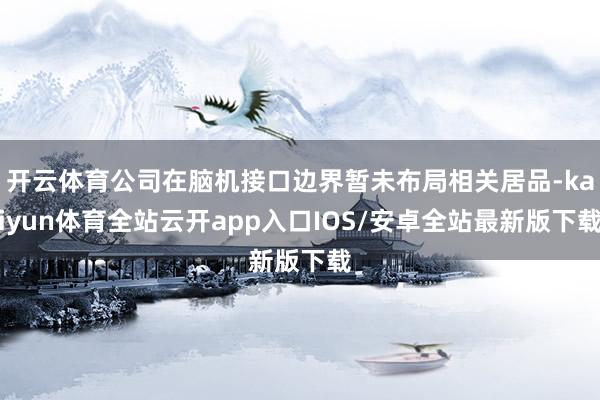 开云体育公司在脑机接口边界暂未布局相关居品-kaiyun体育全站云开app入口IOS/安卓全站最新版下载