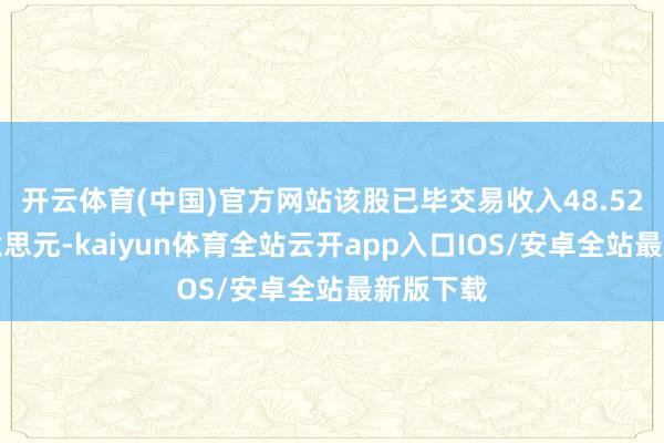 开云体育(中国)官方网站该股已毕交易收入48.52百万好意思元-kaiyun体育全站云开app入口IOS/安卓全站最新版下载