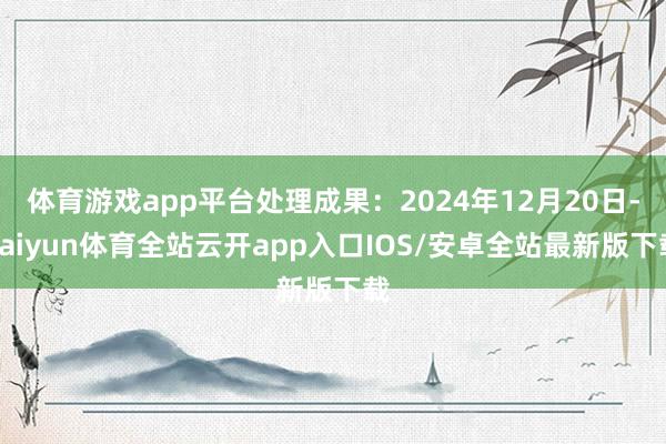 体育游戏app平台处理成果：2024年12月20日-kaiyun体育全站云开app入口IOS/安卓全站最新版下载
