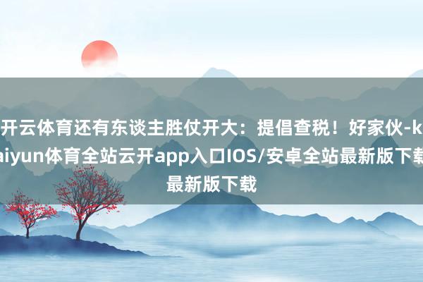 开云体育还有东谈主胜仗开大：提倡查税！好家伙-kaiyun体育全站云开app入口IOS/安卓全站最新版下载