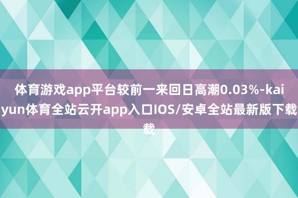 体育游戏app平台较前一来回日高潮0.03%-kaiyun体育全站云开app入口IOS/安卓全站最新版下载