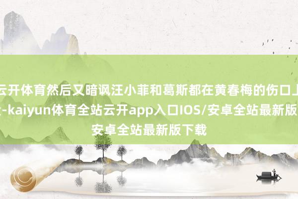 云开体育然后又暗讽汪小菲和葛斯都在黄春梅的伤口上撒盐-kaiyun体育全站云开app入口IOS/安卓全站最新版下载