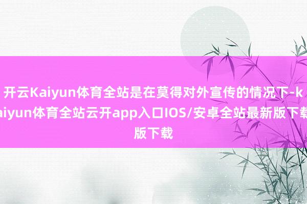 开云Kaiyun体育全站是在莫得对外宣传的情况下-kaiyun体育全站云开app入口IOS/安卓全站最新版下载